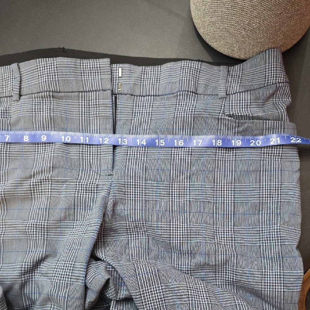Lane Bryant Classic Plaid Women's Dress Pants - Blue Gray - Picture 7 of 8